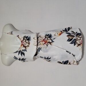 Yoins Dress Sleeveless Summer Slip Floral White Dress